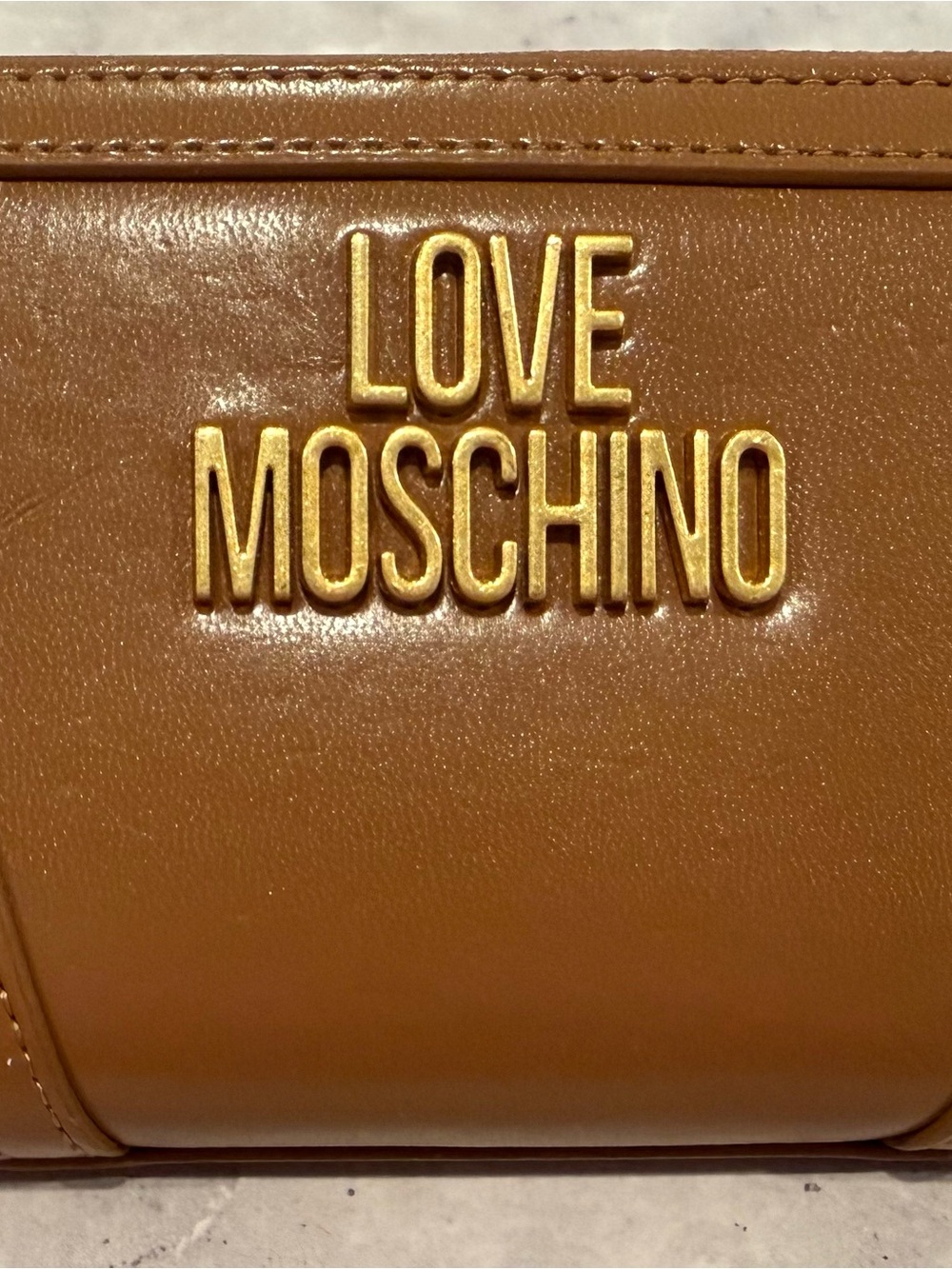 Love Moschino Tan Leather Logo Wallet